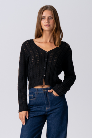 Virginia Knit Cardigan - zwart