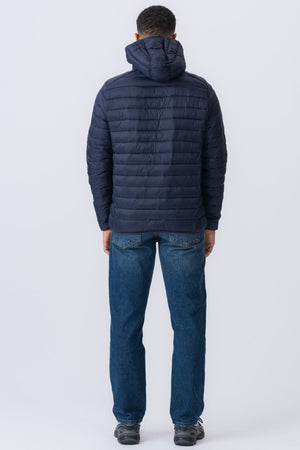 Hooded Light Puffer Jacket - Navy