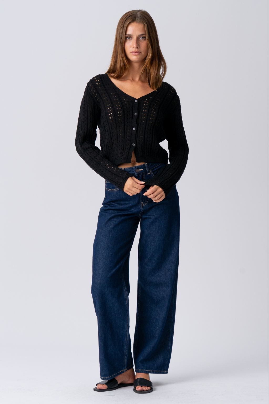 Virginia Knit Cardigan - zwart