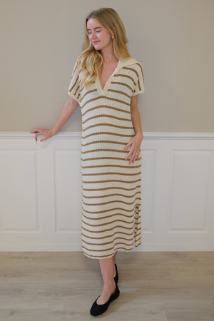 Victoria Dress - Wit/Beige