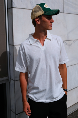 Atlas textured polo - wit
