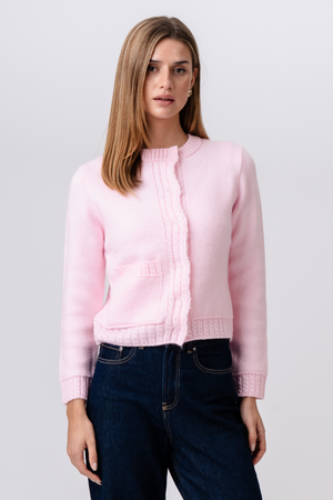 Emilie Gebreid Vest - Roze