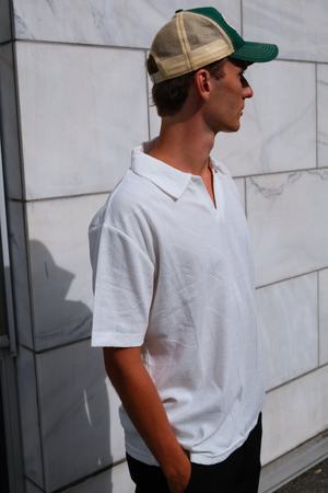 Atlas textured polo - wit
