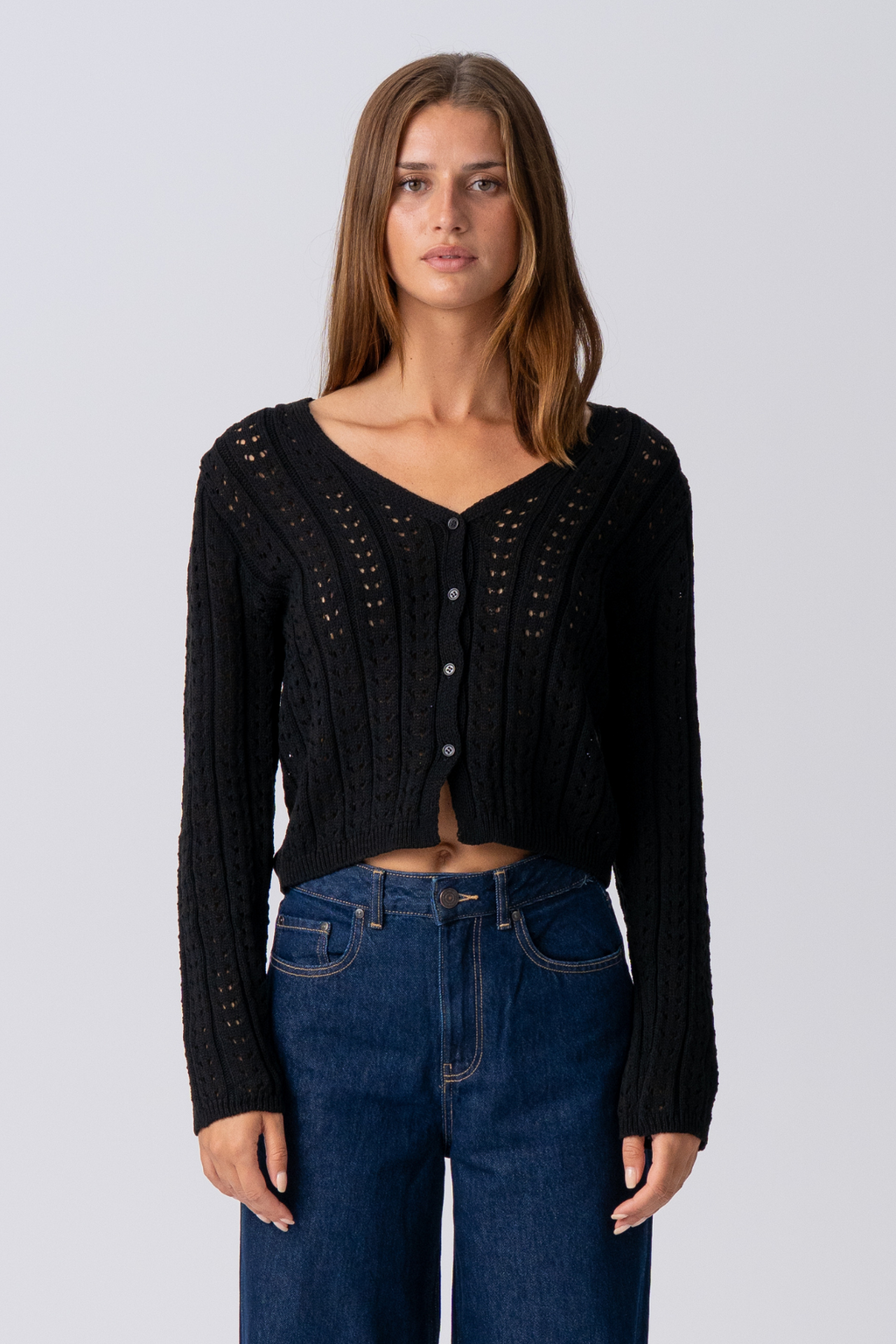 Virginia Knit Cardigan - zwart