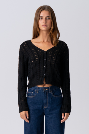 Virginia Knit Cardigan - zwart
