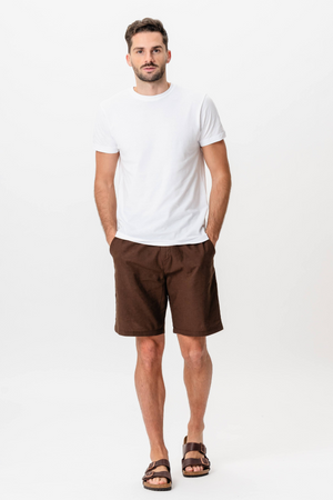 Linen Shorts - Coffee