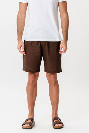 Linen Shorts - Coffee