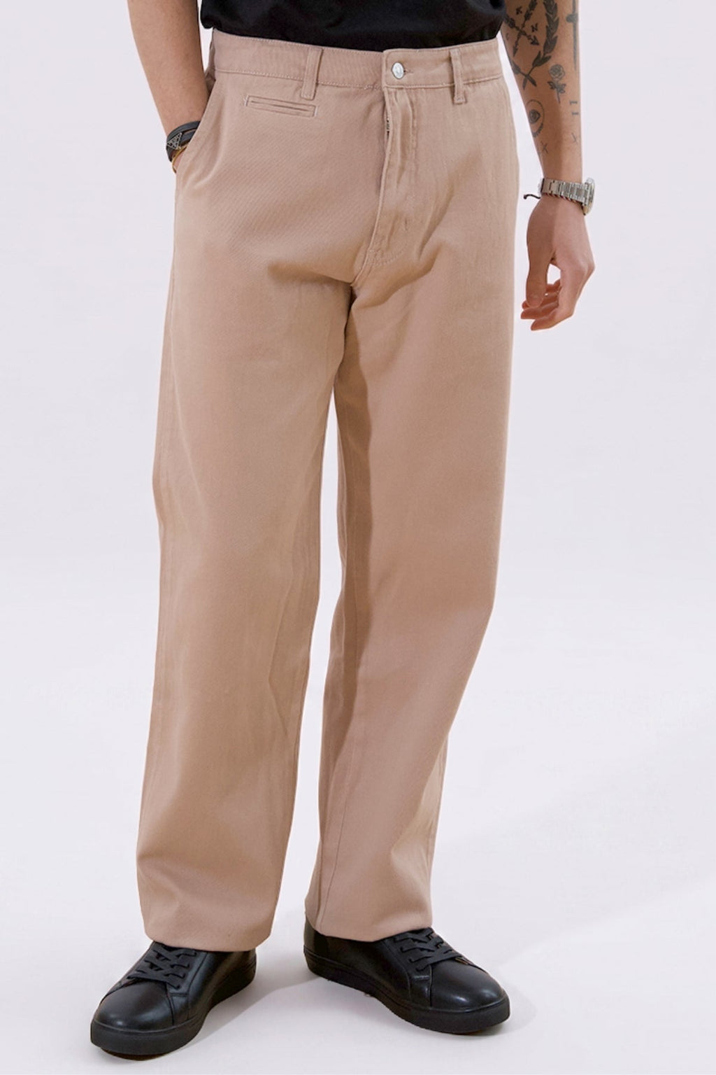 Rechte katoenen chino - Beige