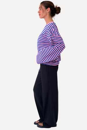 Cleo Blouse - Blauw/Roze