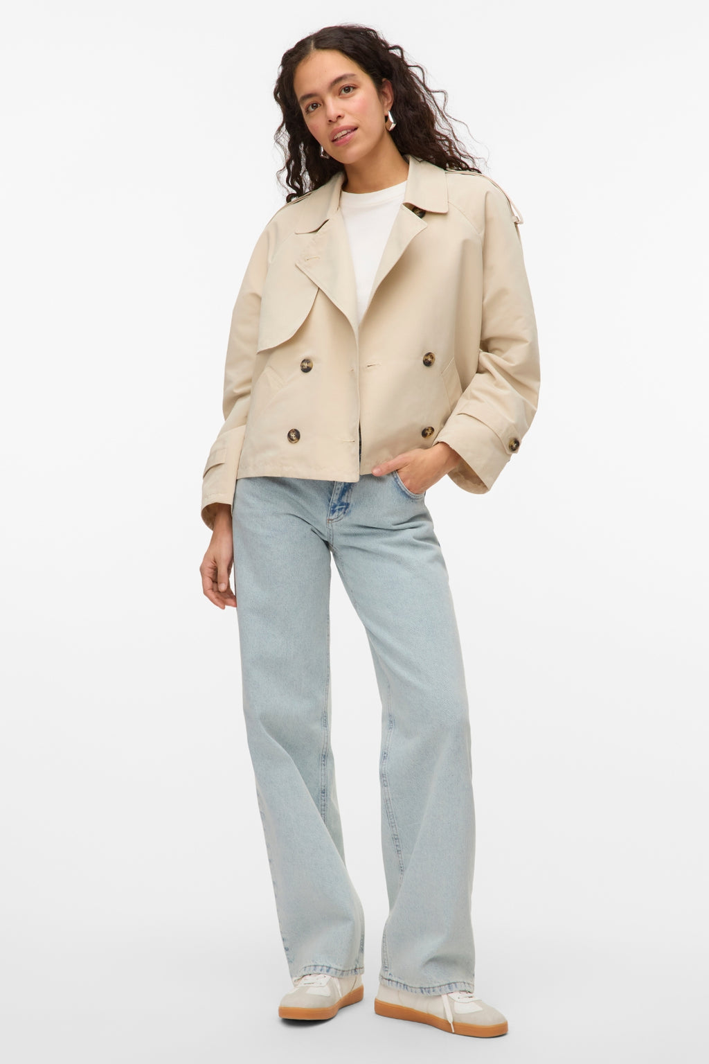 Chloe korte trenchcoat - havermout