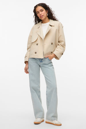 Chloe korte trenchcoat - havermout