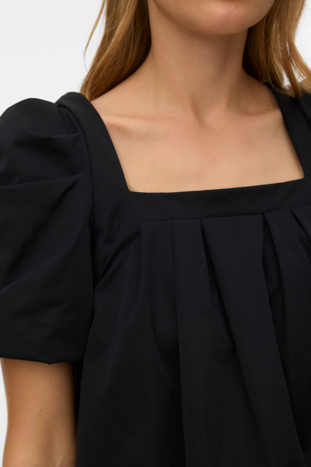 Ann Ss korte jurk met vierkante hals - zwart