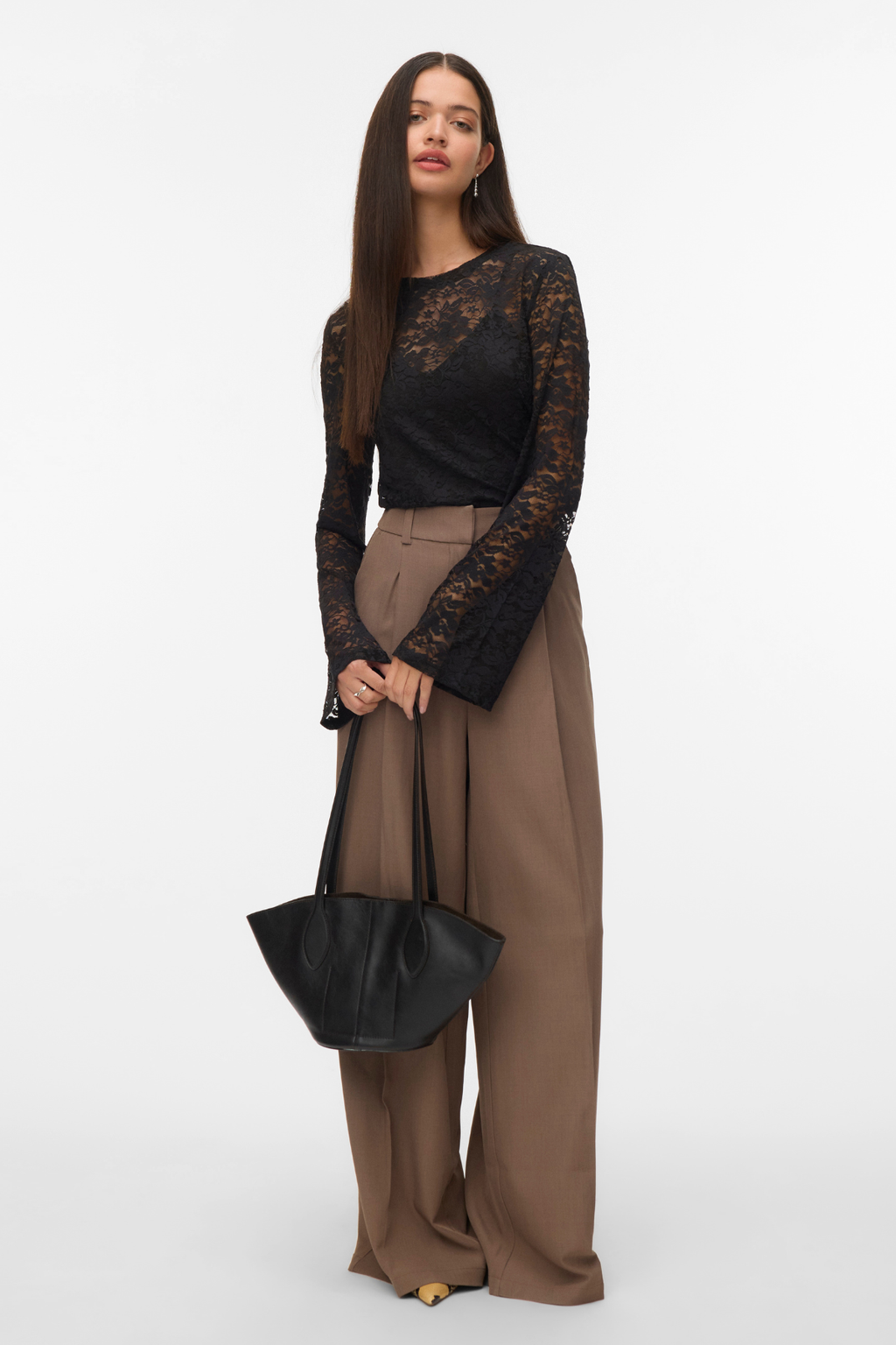 Kanya O-Neck Short Top - Black