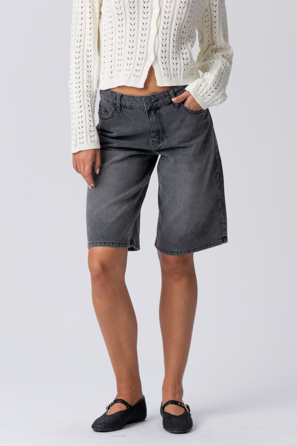 Denim Jorts - zwarte denim