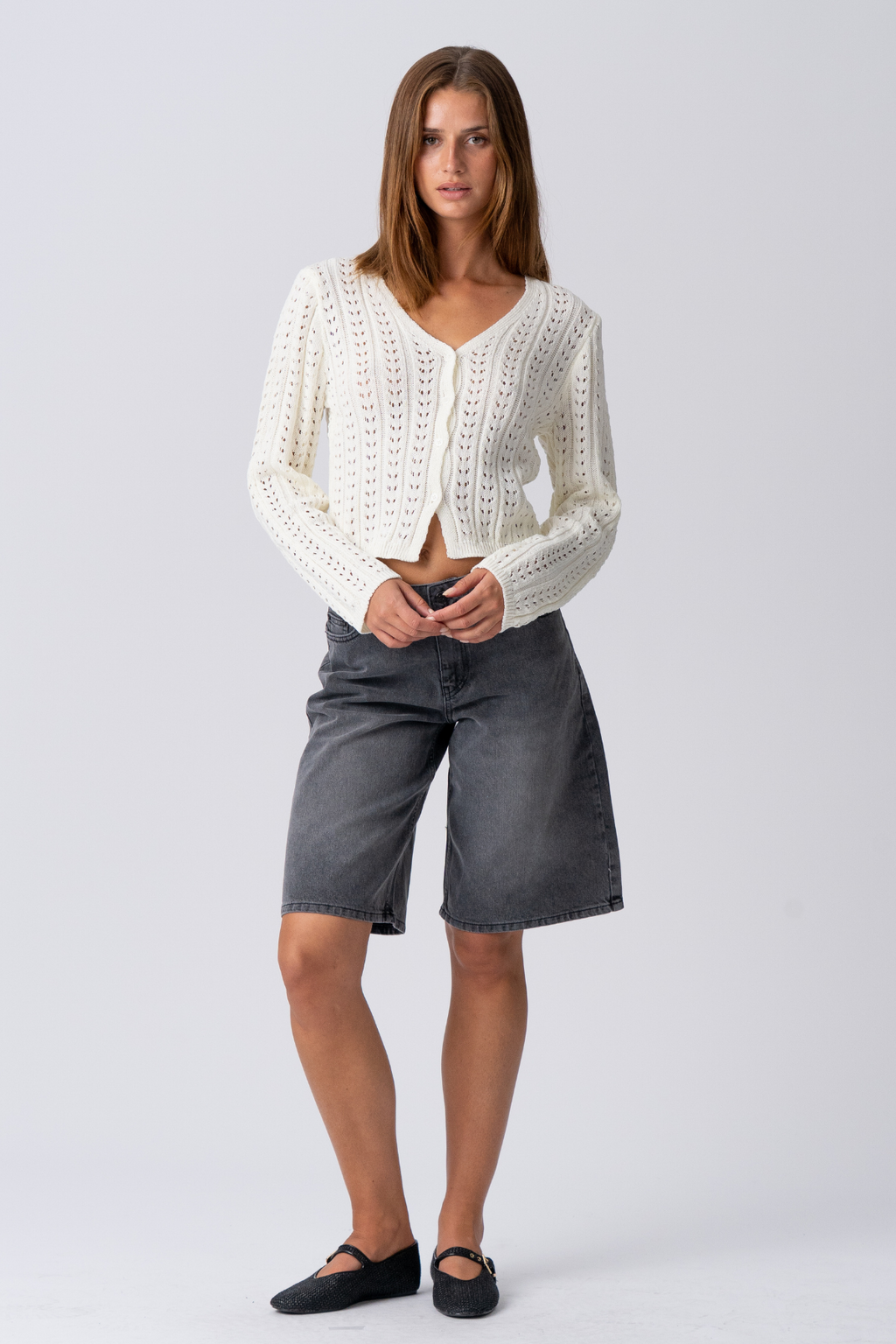 Denim Jorts - zwarte denim