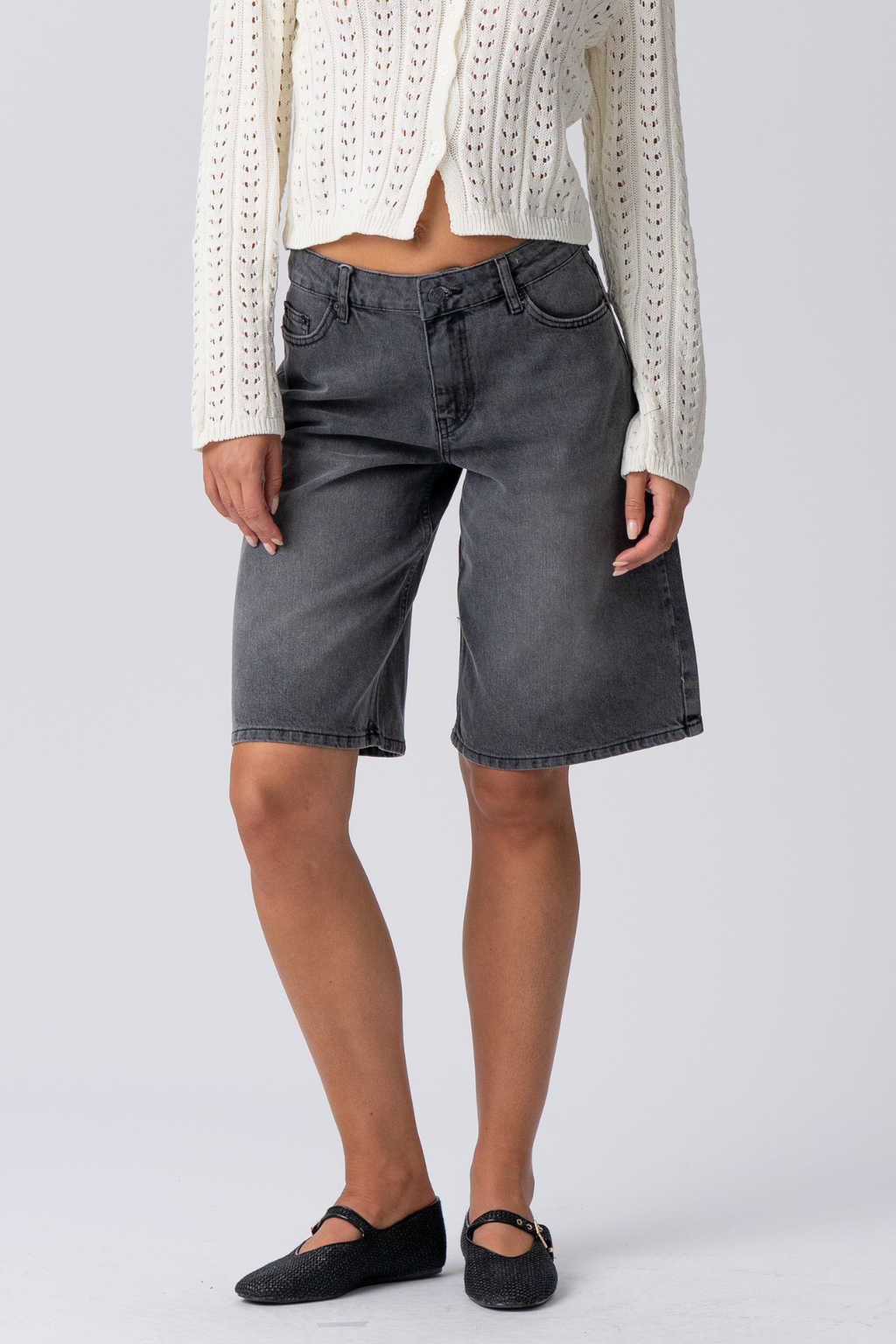 Denim Jorts - zwarte denim