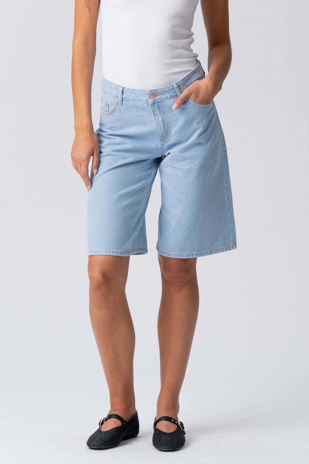 Denim Jorts - lichtblauwe denim