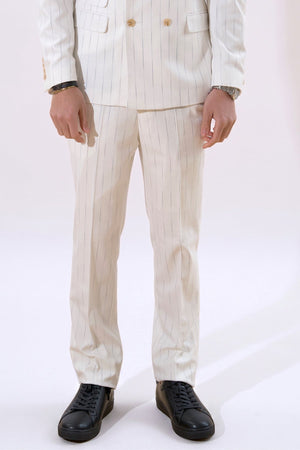 Classic Pants - White Pinstripe