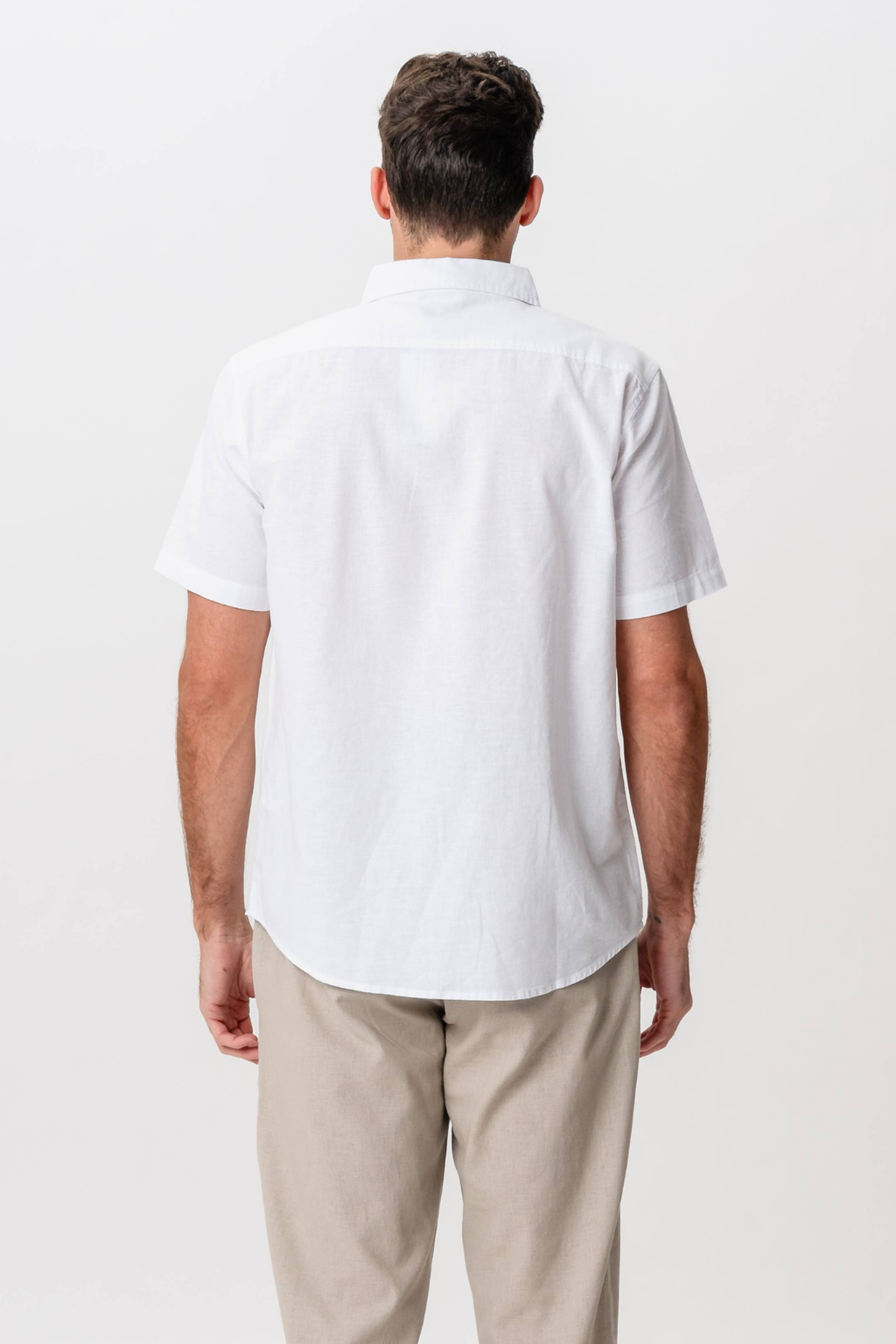 Korte mouw linnen shirt - wit
