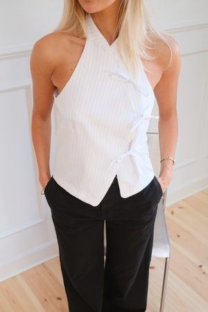 Silva Striped Top - White