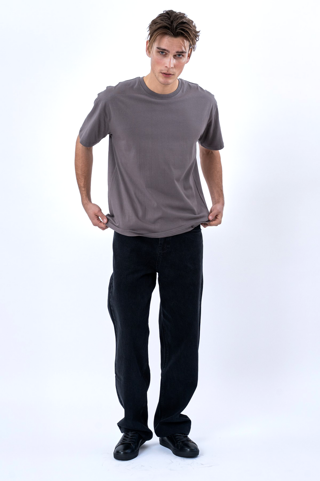Boxy T-shirt - Donkergrijs