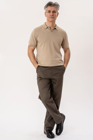 Nathan Knit Polo - Sand