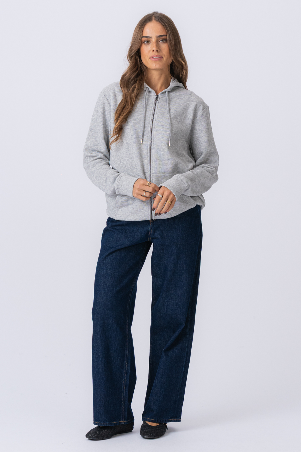 Zip hoodie - grijs