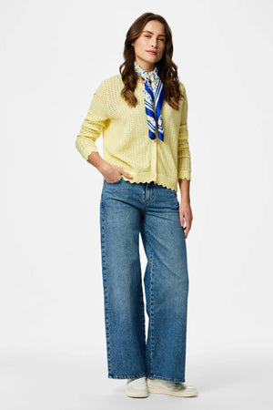 Scout gebreid vest met O-hals - Franse vanille