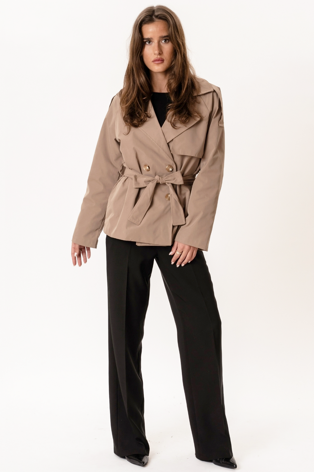 Sia korte trenchcoat - Camel