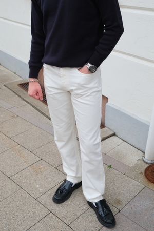 Ontspannen fit jeans - witte denim