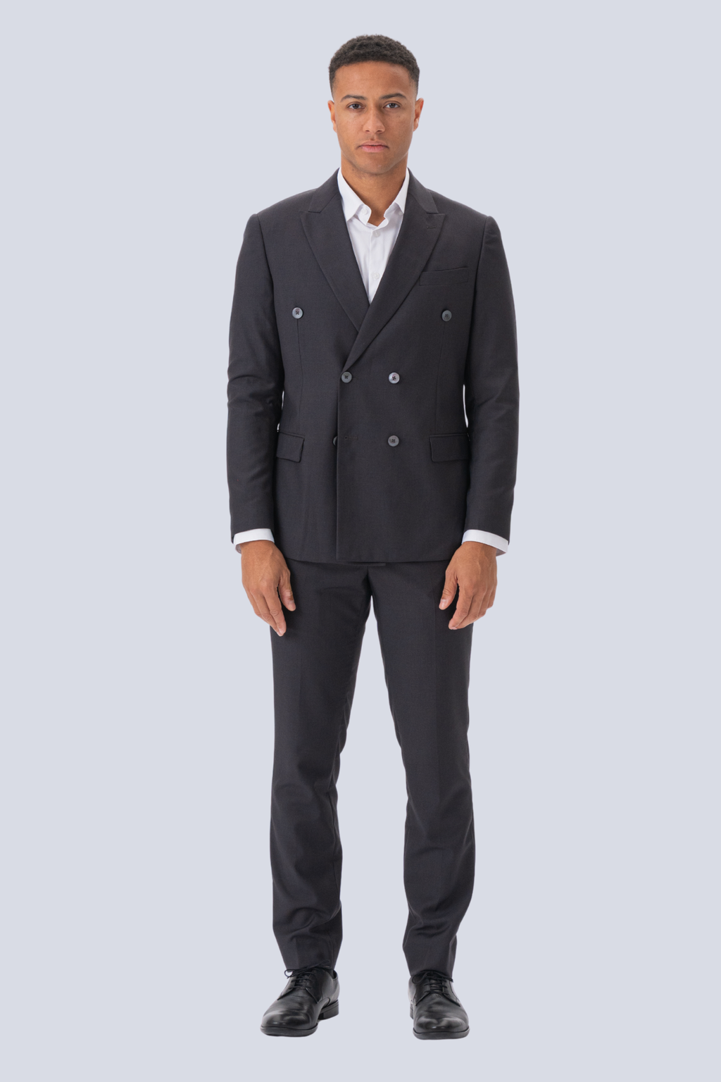 Premium Double-breasted Suit (Grey-brown)