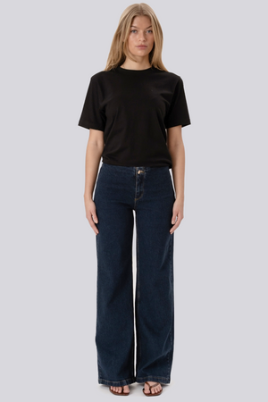 Miley Wijde Jeans - Donkerblauw