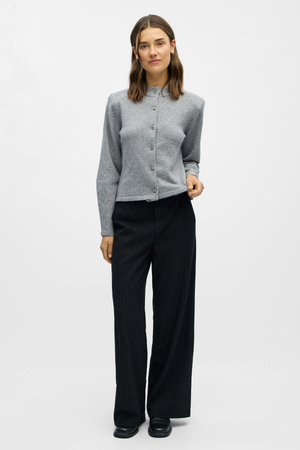Zari Knit Cardigan - Medium Gray Melange