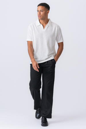 Atlas textured polo - wit
