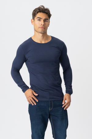 Met lange mouwen Muscle T -shirt - marine