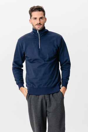 Sweatshirt halve zip - marine