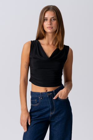 Elisa Waterfall Top - zwart