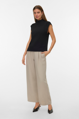 Wow highneck vest - zwart