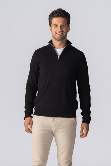 Pullover Half Rits - Zwart