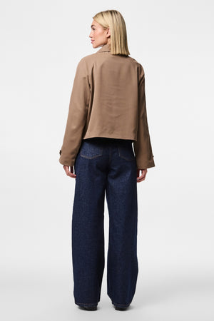 Scarlett korte trenchcoat - bruine linzen