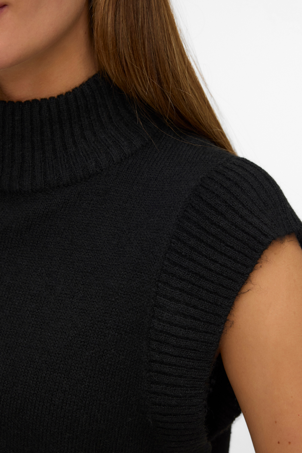 Wow highneck vest - zwart