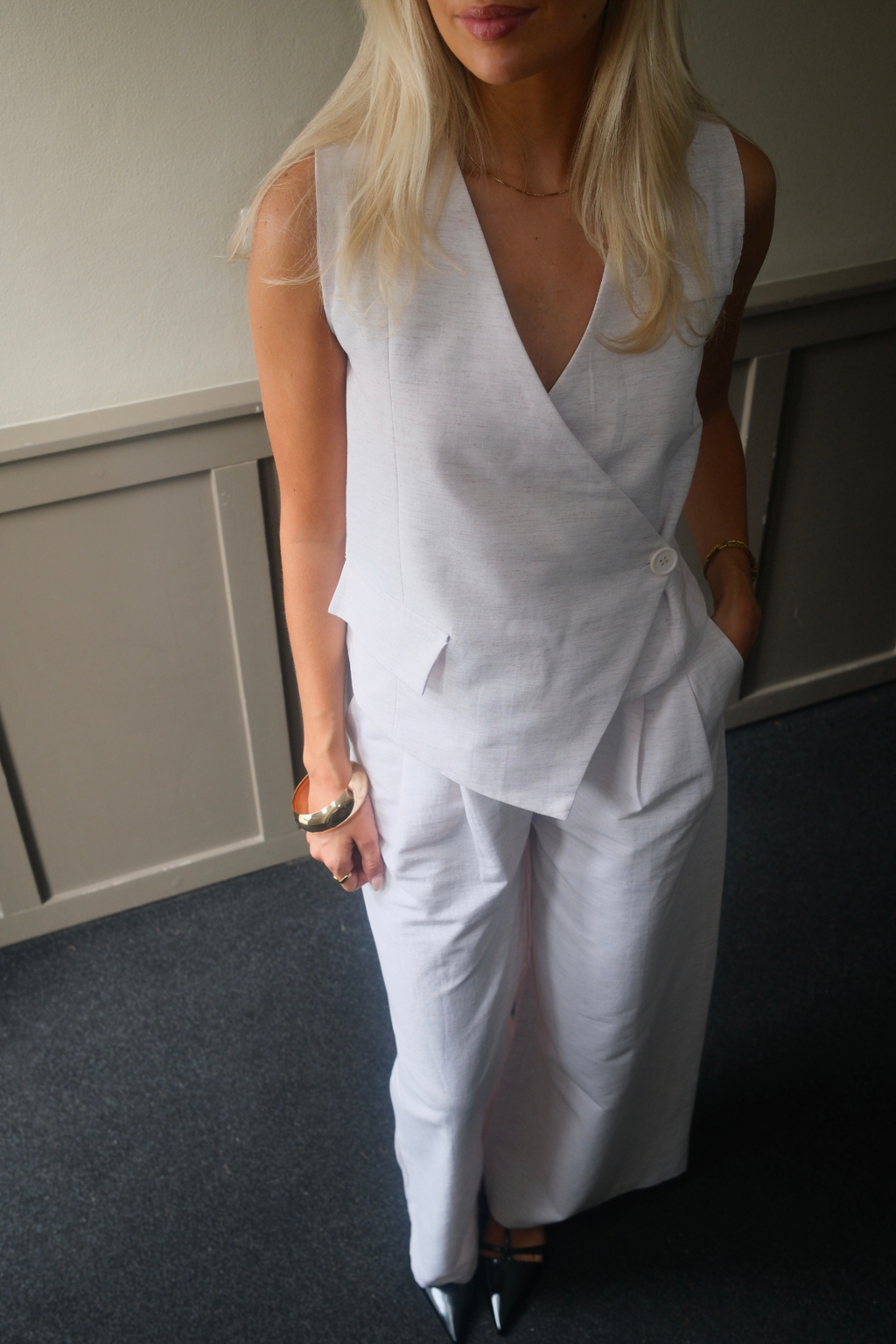 Melissa Wide Pants - Light Grey