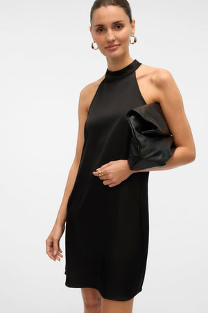 Elena Halter Neck korte jurk - zwart