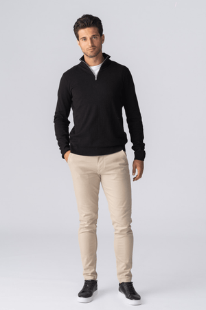 Pullover Half Rits - Zwart