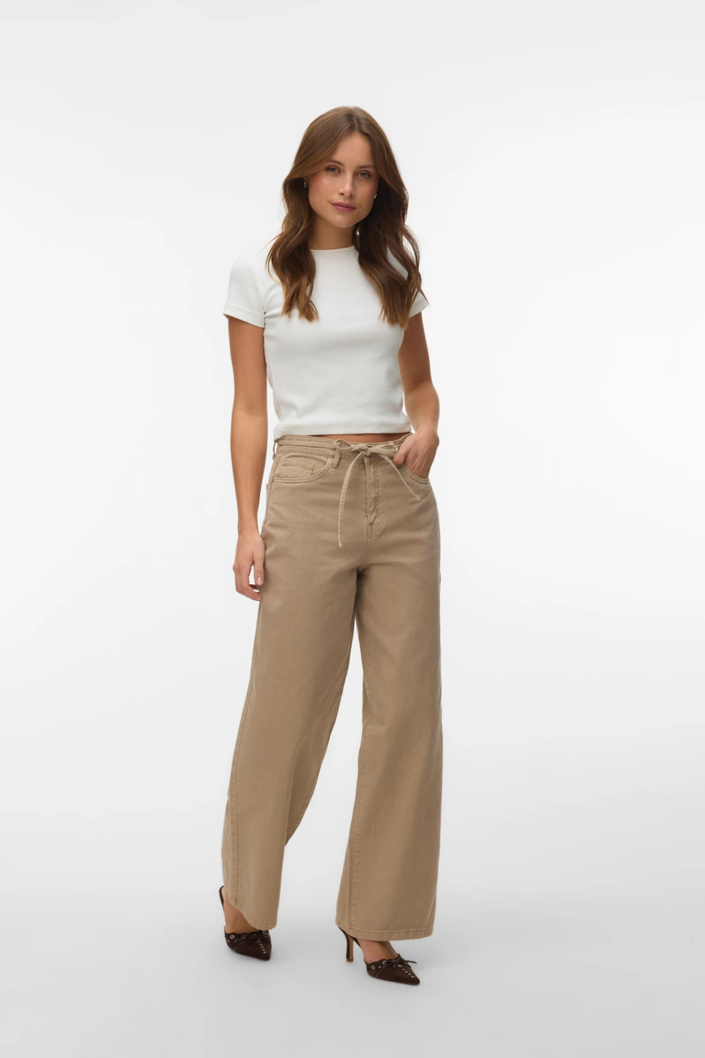 Wien Jeans met brede riem - Zilvermink