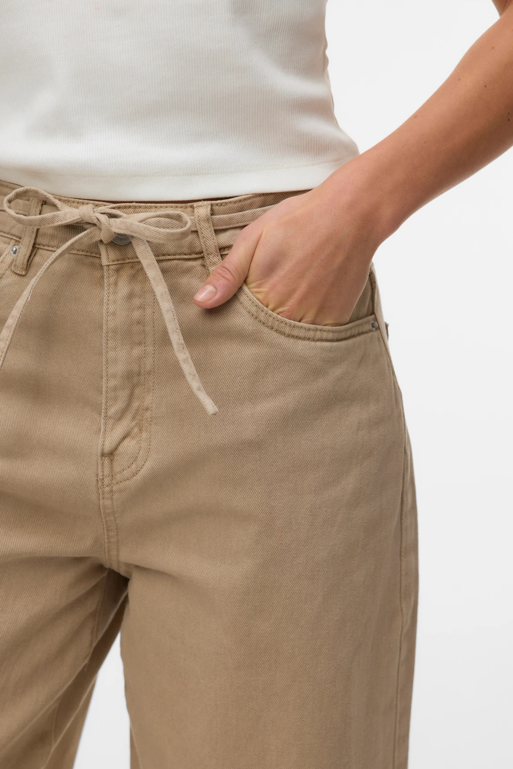 Wien Jeans met brede riem - Zilvermink