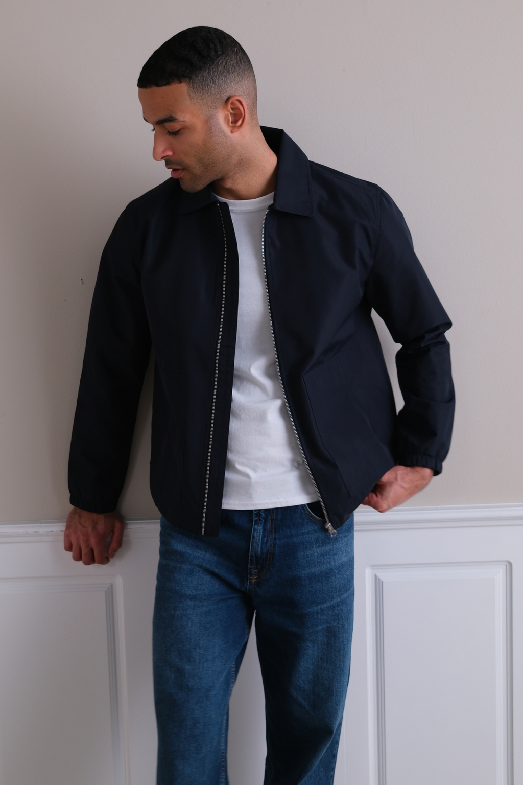 Short Zip Jacket - Navy