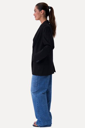 Blazer met klassieke pasvorm - Zwart