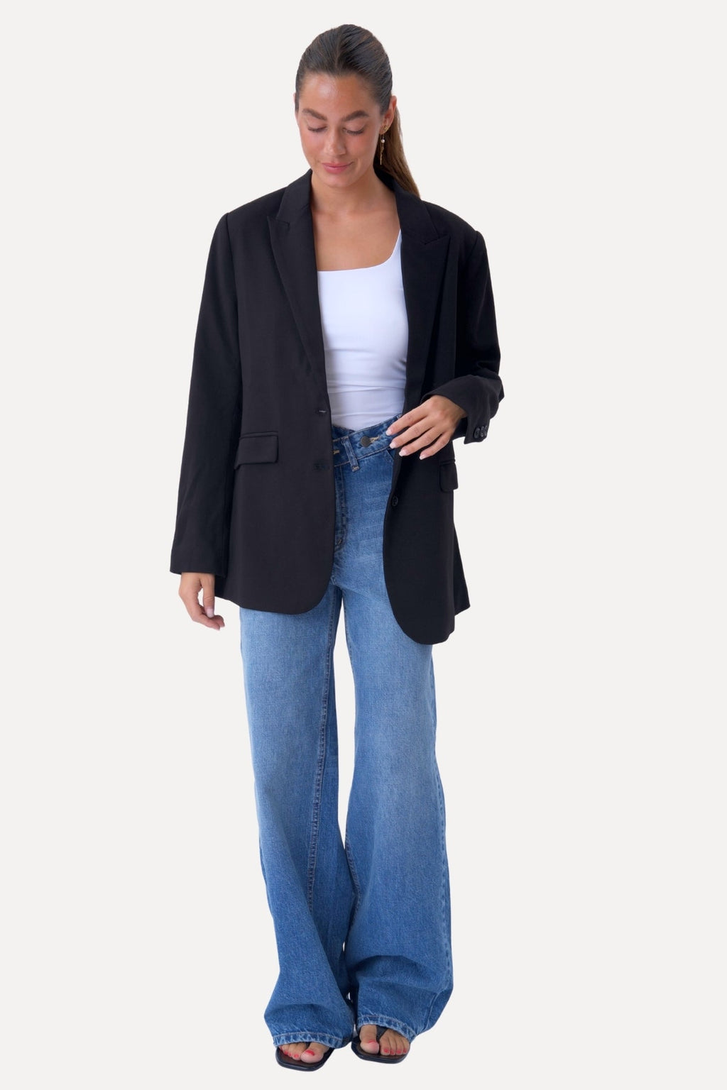 Blazer met klassieke pasvorm - Marineblauw