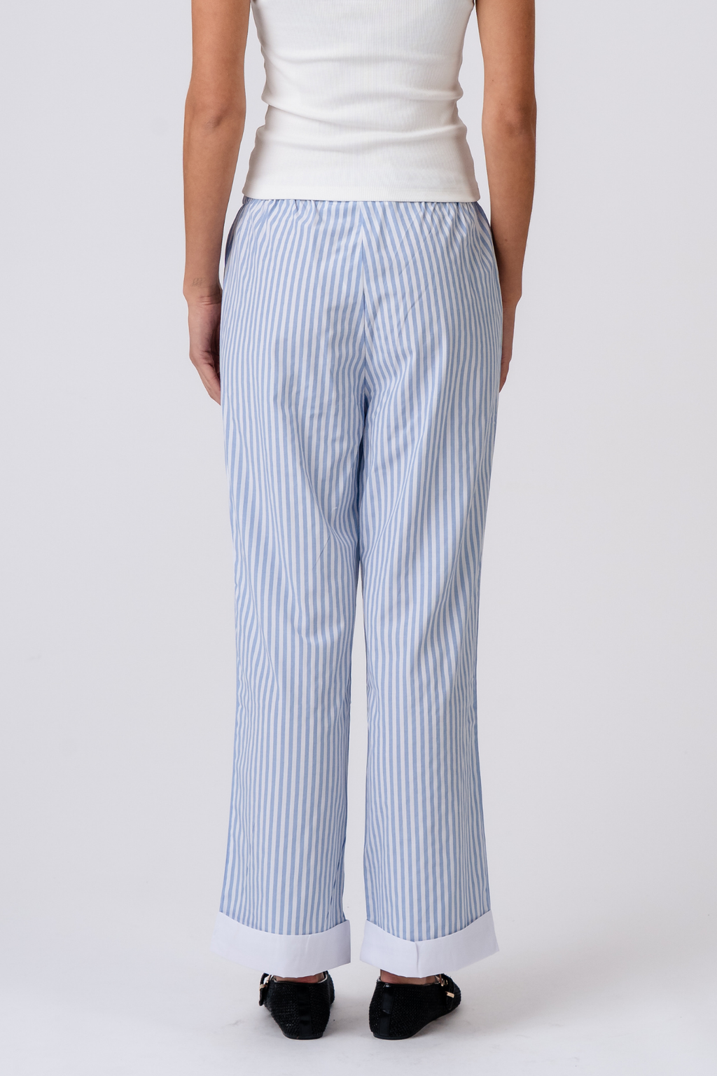 Layla gestreepte Pants - lichtblauw